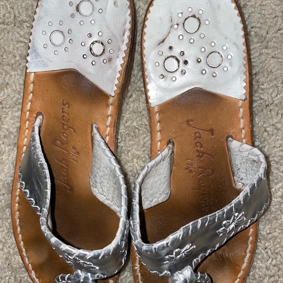 Silver Jack Rogers Sandals size 5 - Picture 3 of 4